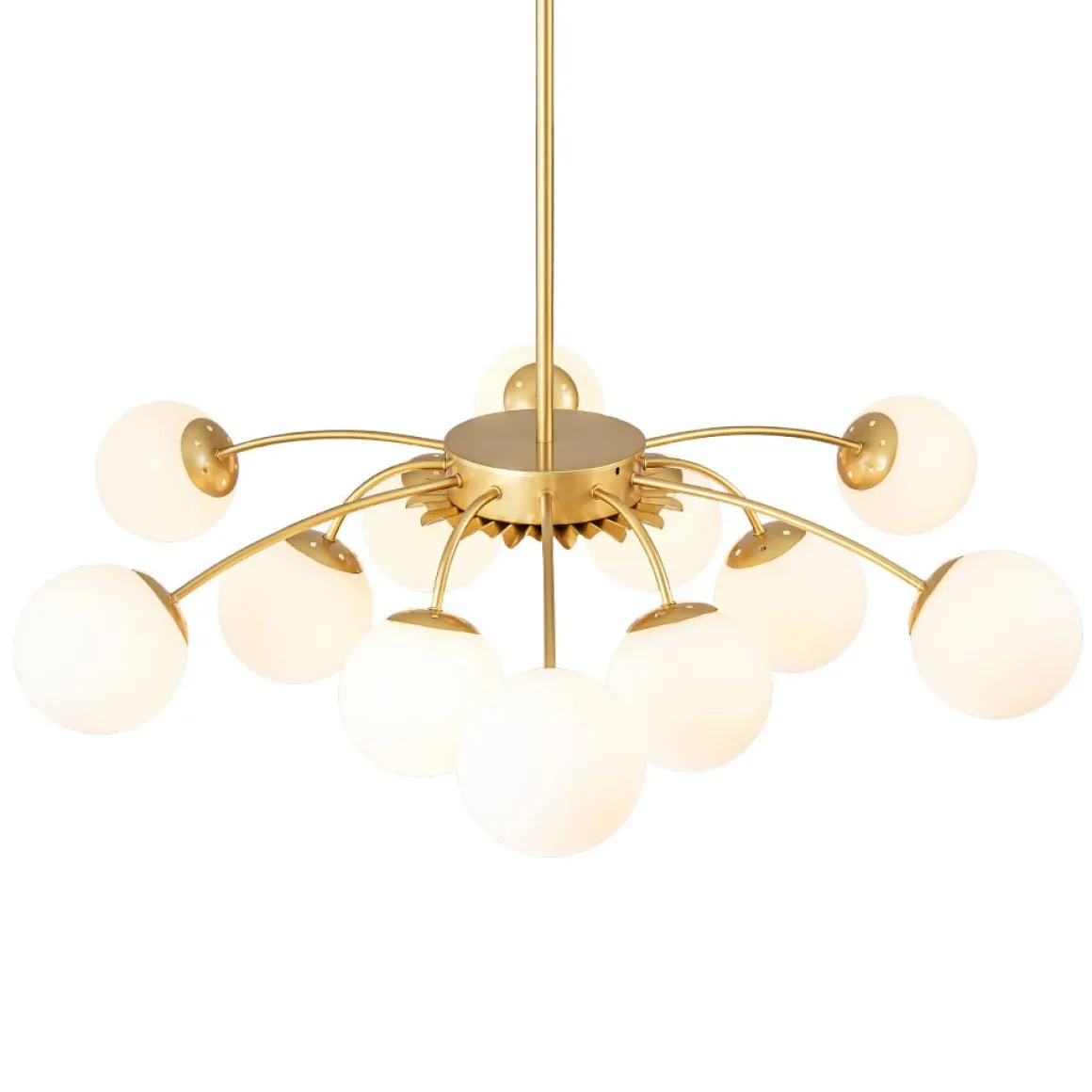Blossom 12-Light Opal Glass Bubble Semi Flush Chandelier