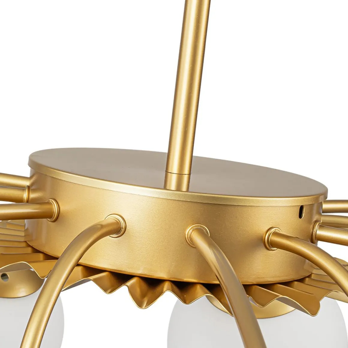 Blossom 12-Light Opal Glass Bubble Semi Flush Chandelier