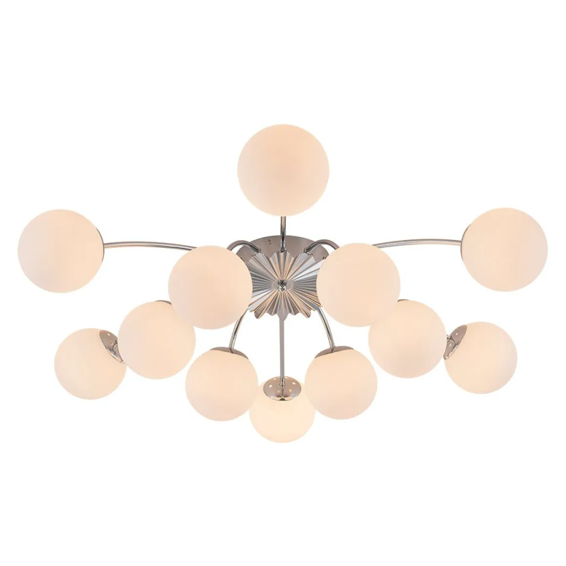 Blossom 12-Light Opal Glass Bubble Semi Flush Chandelier