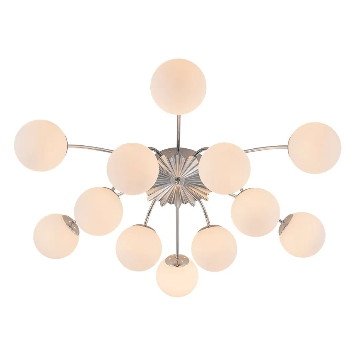 Blossom 12-Light Opal Glass Bubble Semi Flush Chandelier