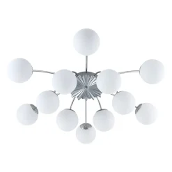 Blossom 12-Light Opal Glass Bubble Semi Flush Chandelier