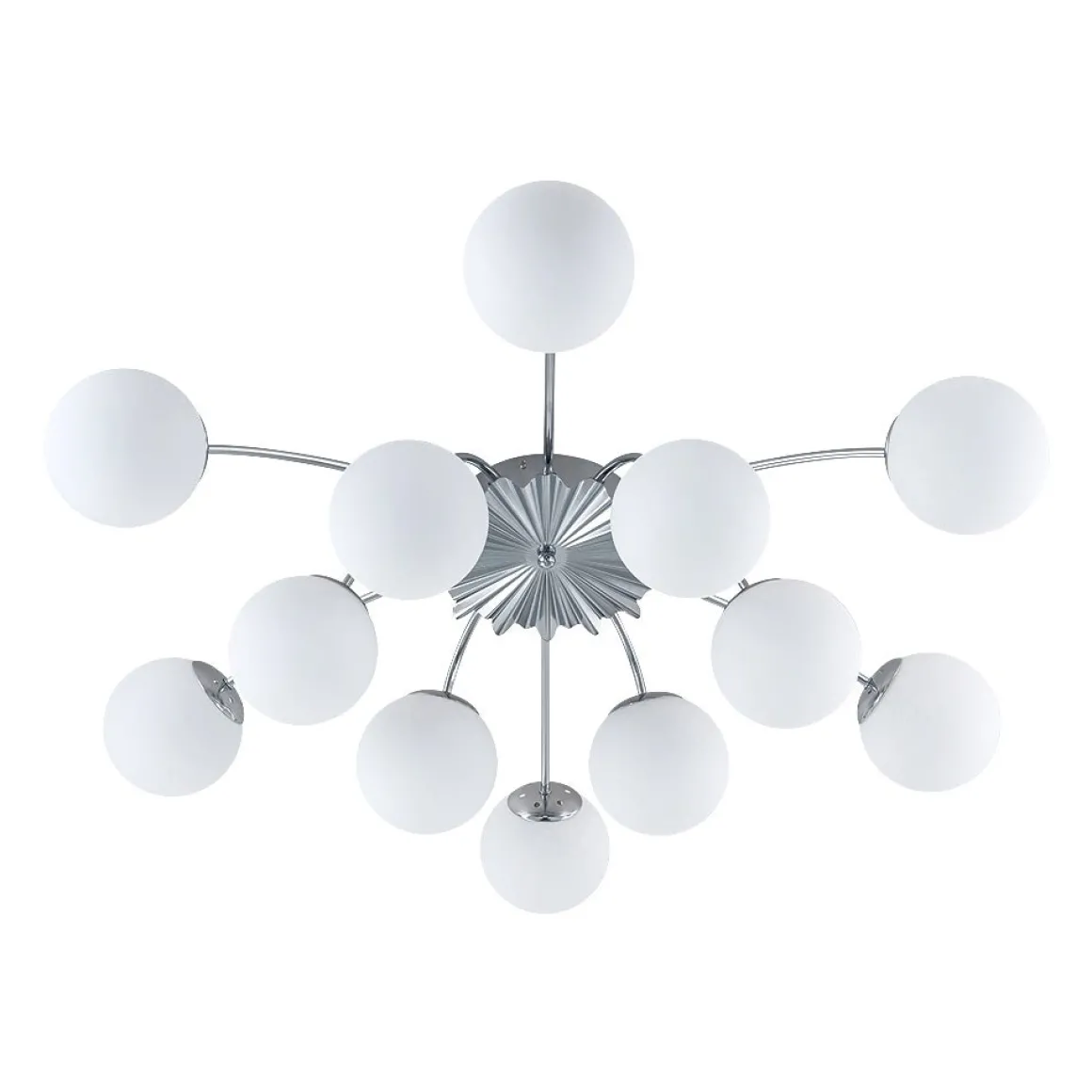 Blossom 12-Light Opal Glass Bubble Semi Flush Chandelier