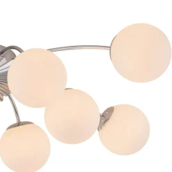 Blossom 12-Light Opal Glass Bubble Semi Flush Chandelier