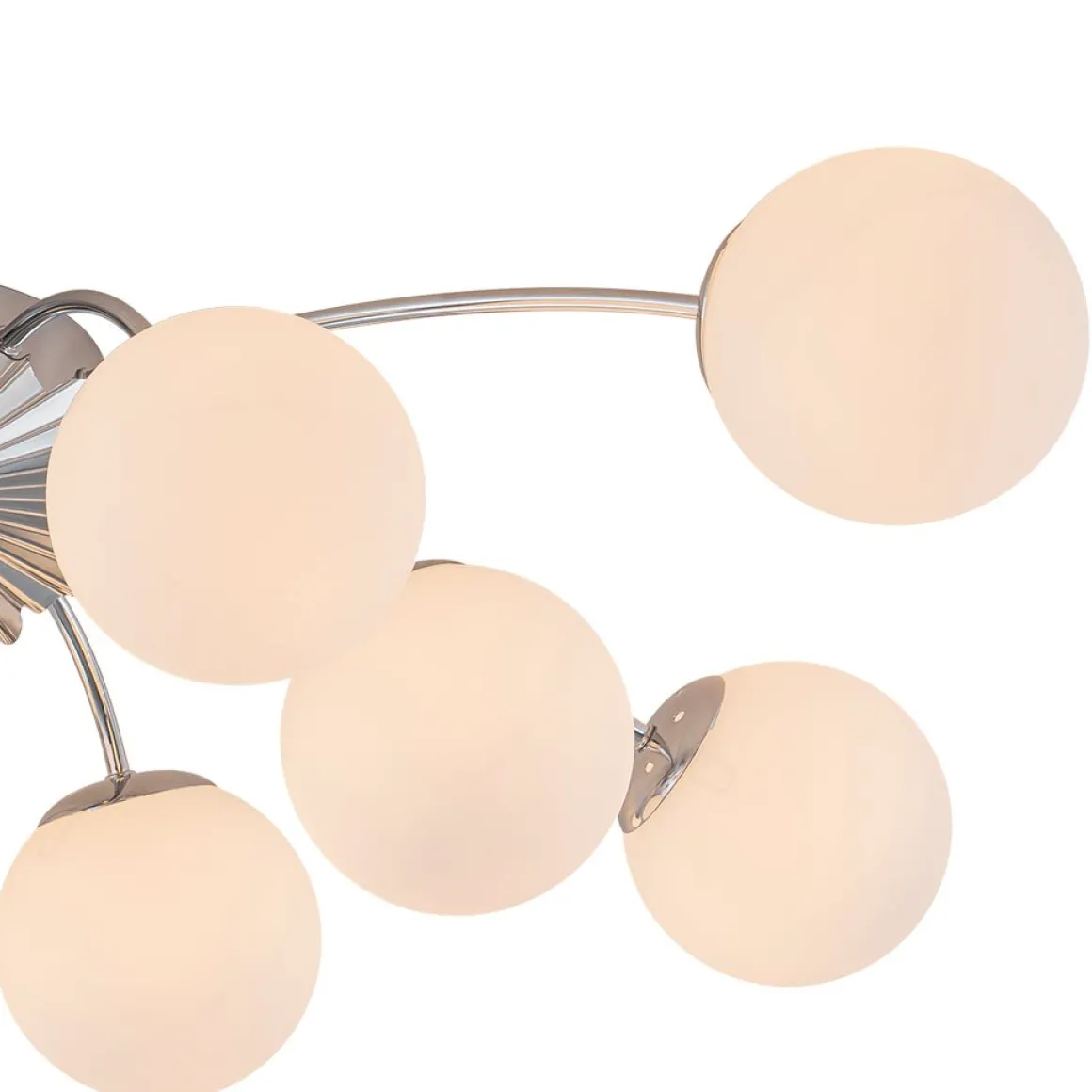 Blossom 12-Light Opal Glass Bubble Semi Flush Chandelier