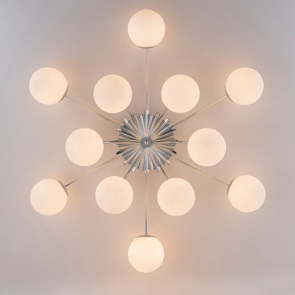 Blossom 12-Light Opal Glass Bubble Semi Flush Chandelier