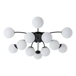 Blossom 12-Light Opal Glass Bubble Semi Flush Chandelier
