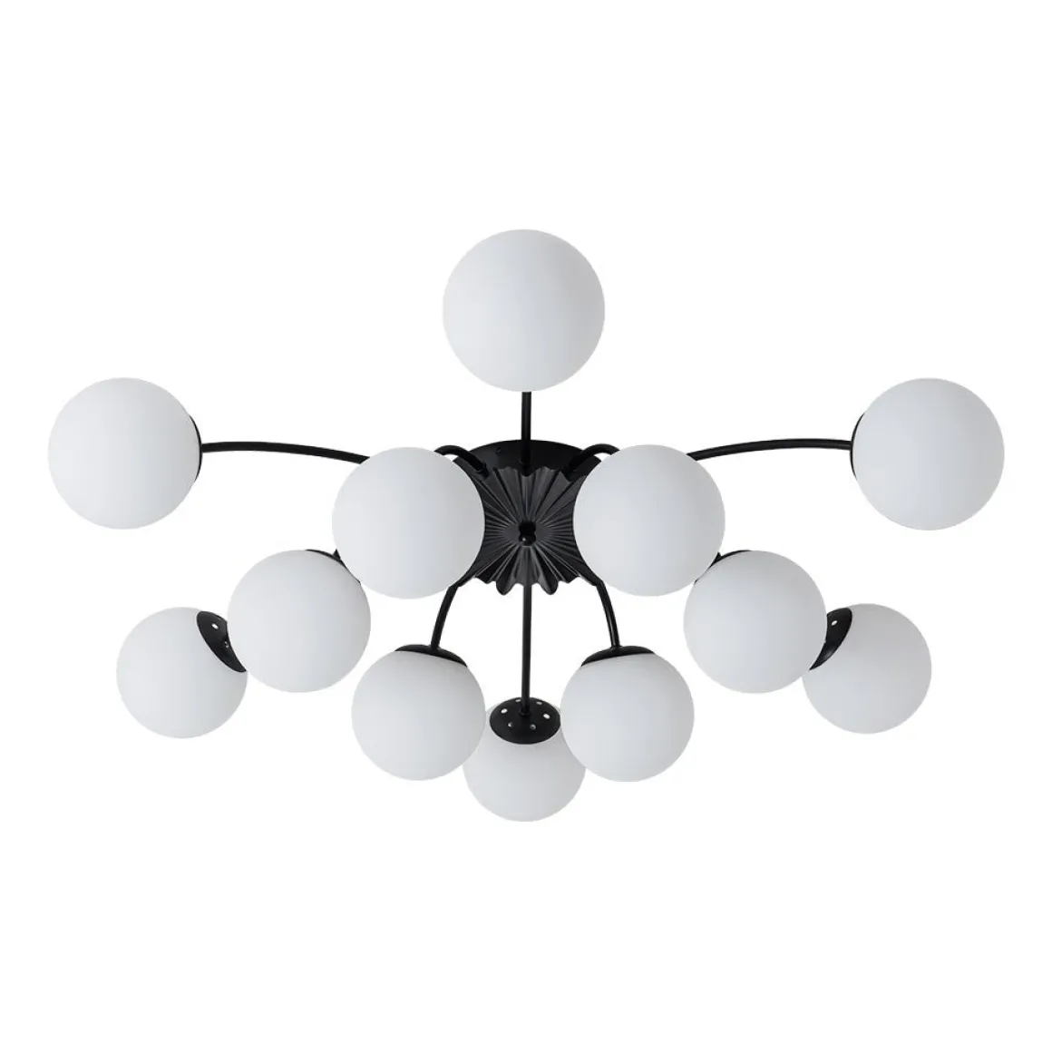 Blossom 12-Light Opal Glass Bubble Semi Flush Chandelier