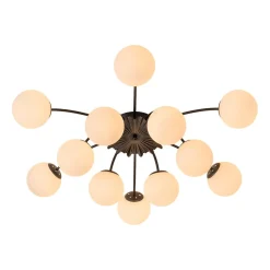 Blossom 12-Light Opal Glass Bubble Semi Flush Chandelier