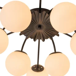 Blossom 12-Light Opal Glass Bubble Semi Flush Chandelier