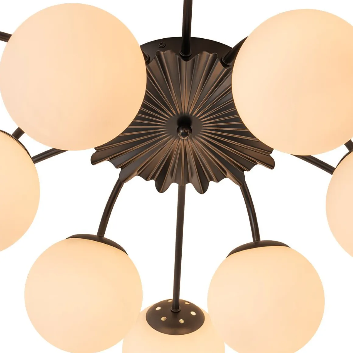 Blossom 12-Light Opal Glass Bubble Semi Flush Chandelier