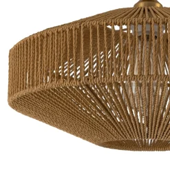 Bohemian Brown Woven Hemp Rope Cage Ceiling Light