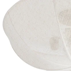 Boho Fabric Linen Round Scalloped Cage Semi Flush Mount