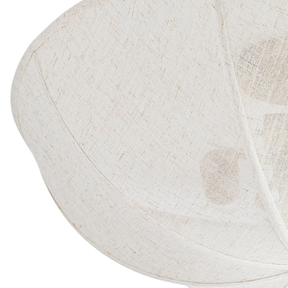 Boho Fabric Linen Round Scalloped Cage Semi Flush Mount