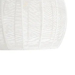 Boho Ivory Woven Thread Dome Cage Semi Flush Mount