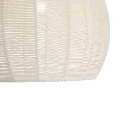 Boho Ivory Woven Thread Dome Cage Semi Flush Mount