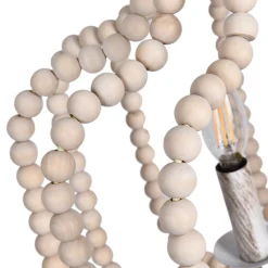 Boho 4-Light Wood Beaded Lantern Pendant