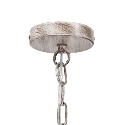 Boho 4-Light Wood Beaded Lantern Pendant