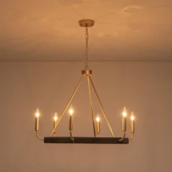 Boho 6-Light Woven String Candle Wagon Wheel Chandelier