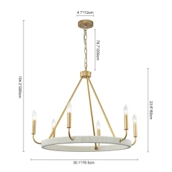 Boho 6-Light Woven String Candle Wagon Wheel Chandelier
