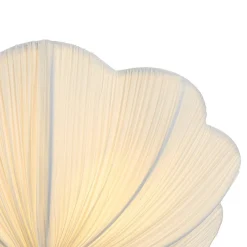 Boho Pleated Flower White Fabric Semi Flush Mount