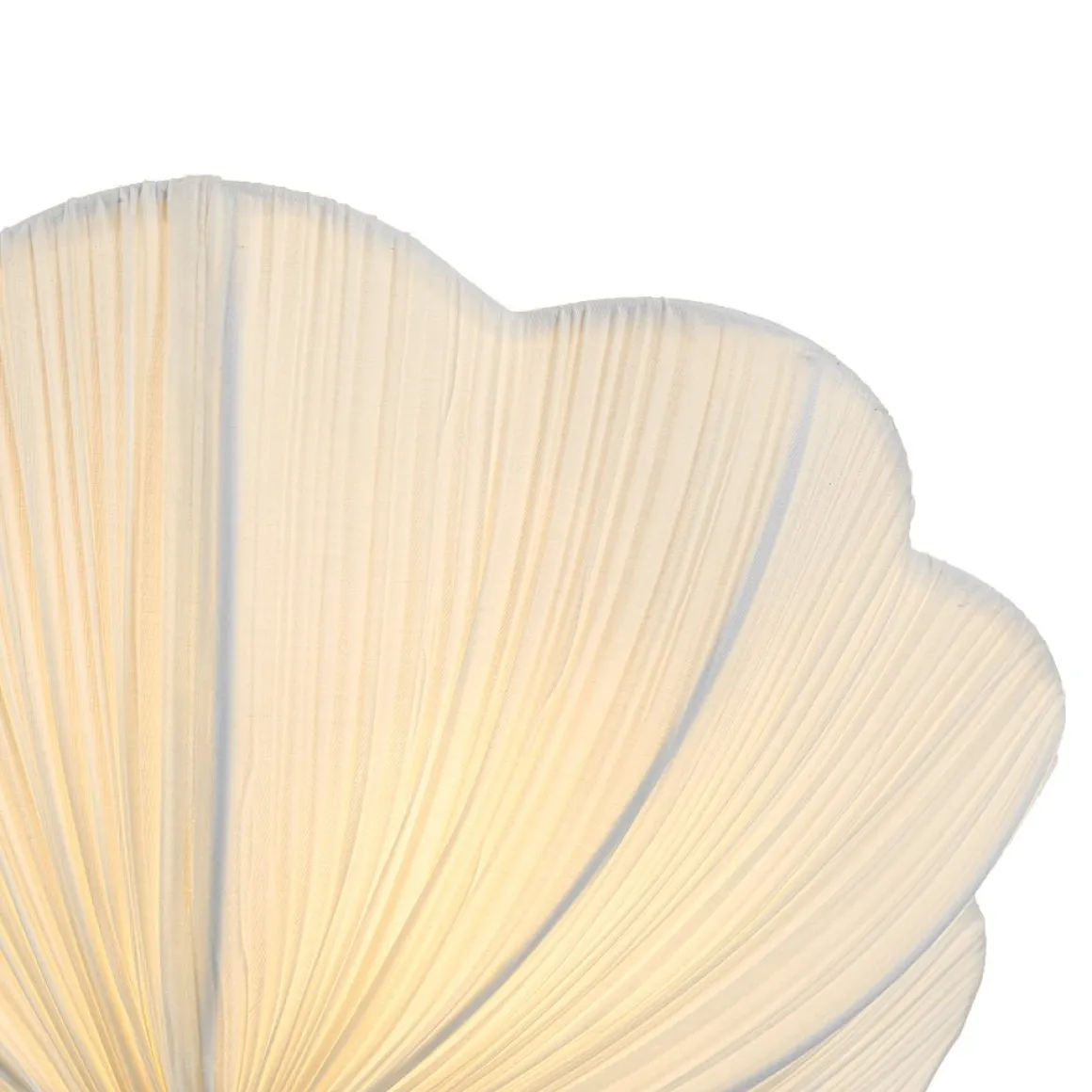 Boho Pleated Flower White Fabric Semi Flush Mount