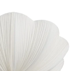 Boho Pleated Flower White Fabric Semi Flush Mount