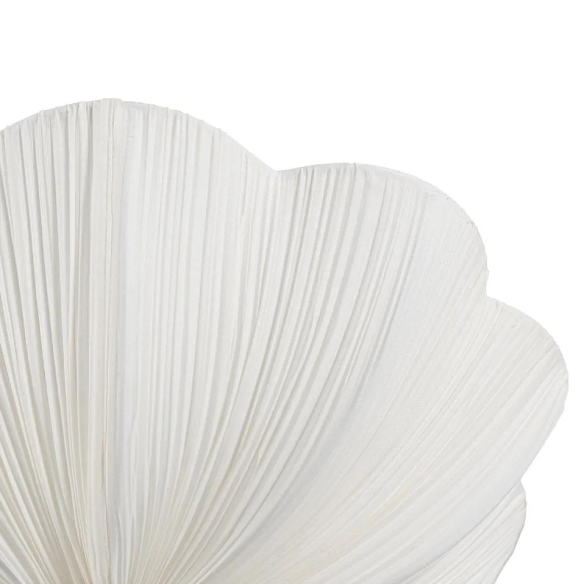 Boho Pleated Flower White Fabric Semi Flush Mount