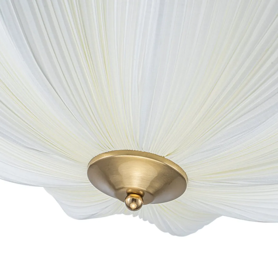Boho Pleated Flower White Fabric Cage Pendant Light