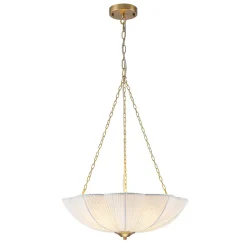 Boho Pleated Flower White Fabric Cage Pendant Light