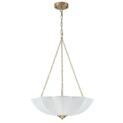 Boho Pleated Flower White Fabric Cage Pendant Light