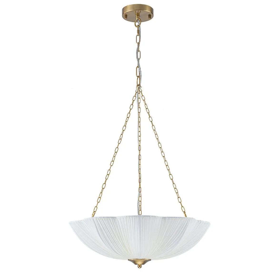 Boho Pleated Flower White Fabric Cage Pendant Light