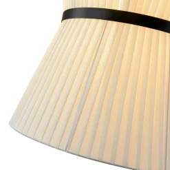 Boho 2-Tier White Fabric Tapered Drum Pendant Light