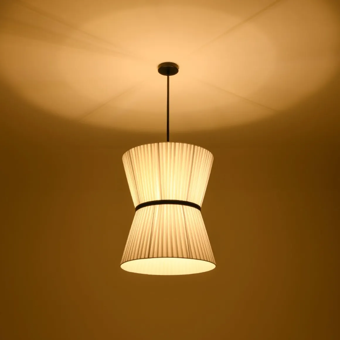 Boho 2-Tier White Fabric Tapered Drum Pendant Light