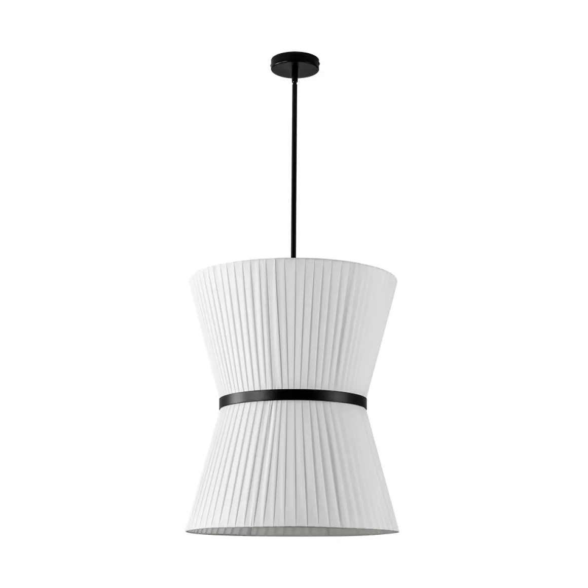 Boho 2-Tier White Fabric Tapered Drum Pendant Light