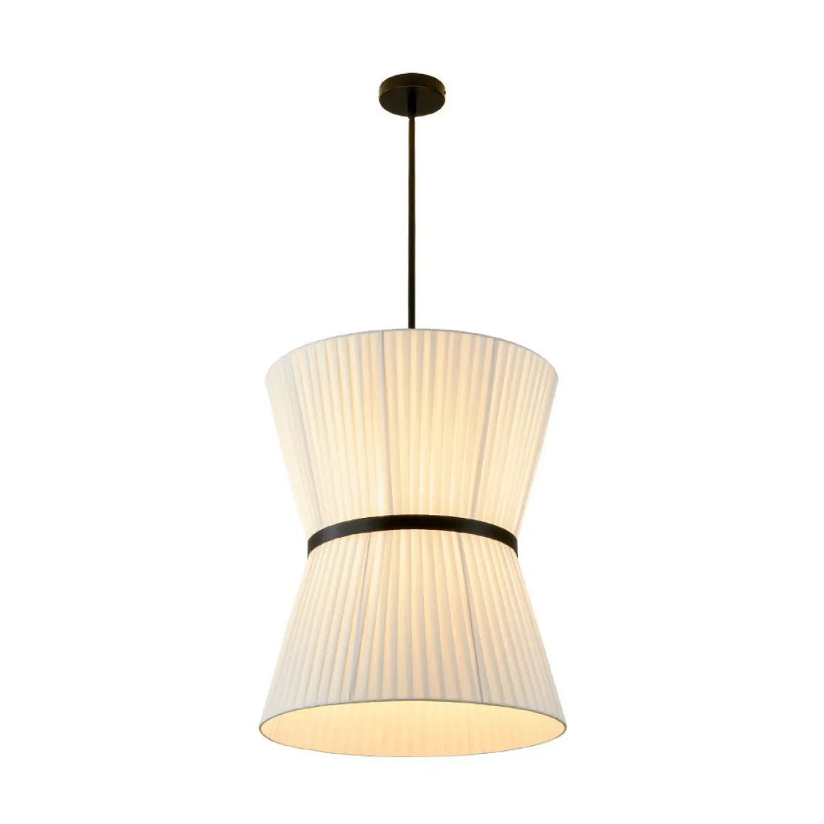 Boho 2-Tier White Fabric Tapered Drum Pendant Light