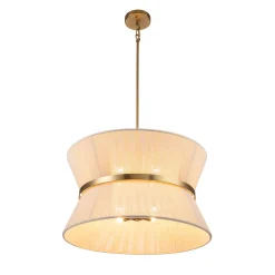 Boho 2-Tier Woven Thread Tapered Drum Pendant Light