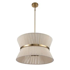 Boho 2-Tier Woven Thread Tapered Drum Pendant Light