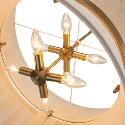 Boho 2-Tier Woven Thread Tapered Drum Pendant Light