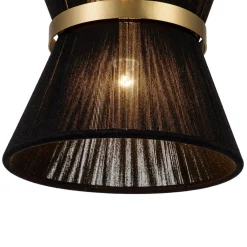 Boho 2-Tier Woven Thread Tapered Drum Pendant Light