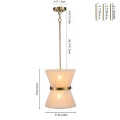 Boho 2-Tier Woven Thread Tapered Drum Pendant Light