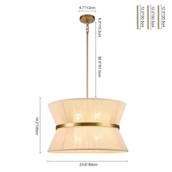 Boho 2-Tier Woven Thread Tapered Drum Pendant Light