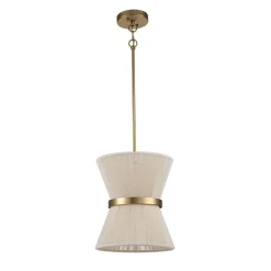 Boho 2-Tier Woven Thread Tapered Drum Pendant Light