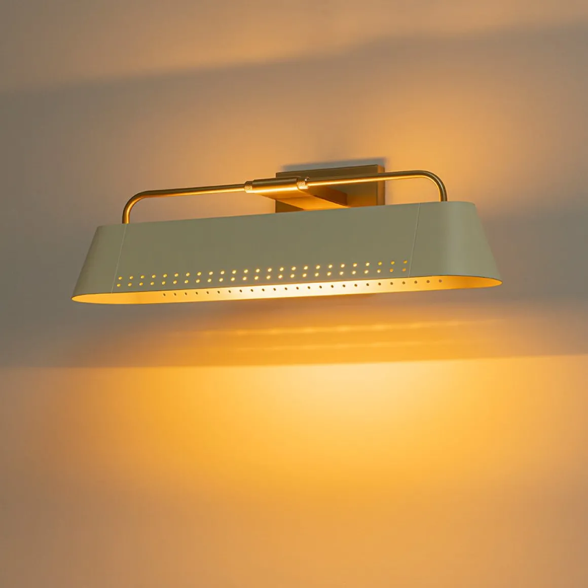Brass Beige Iron Rectangle Shade Vanity Sconce Picture Light