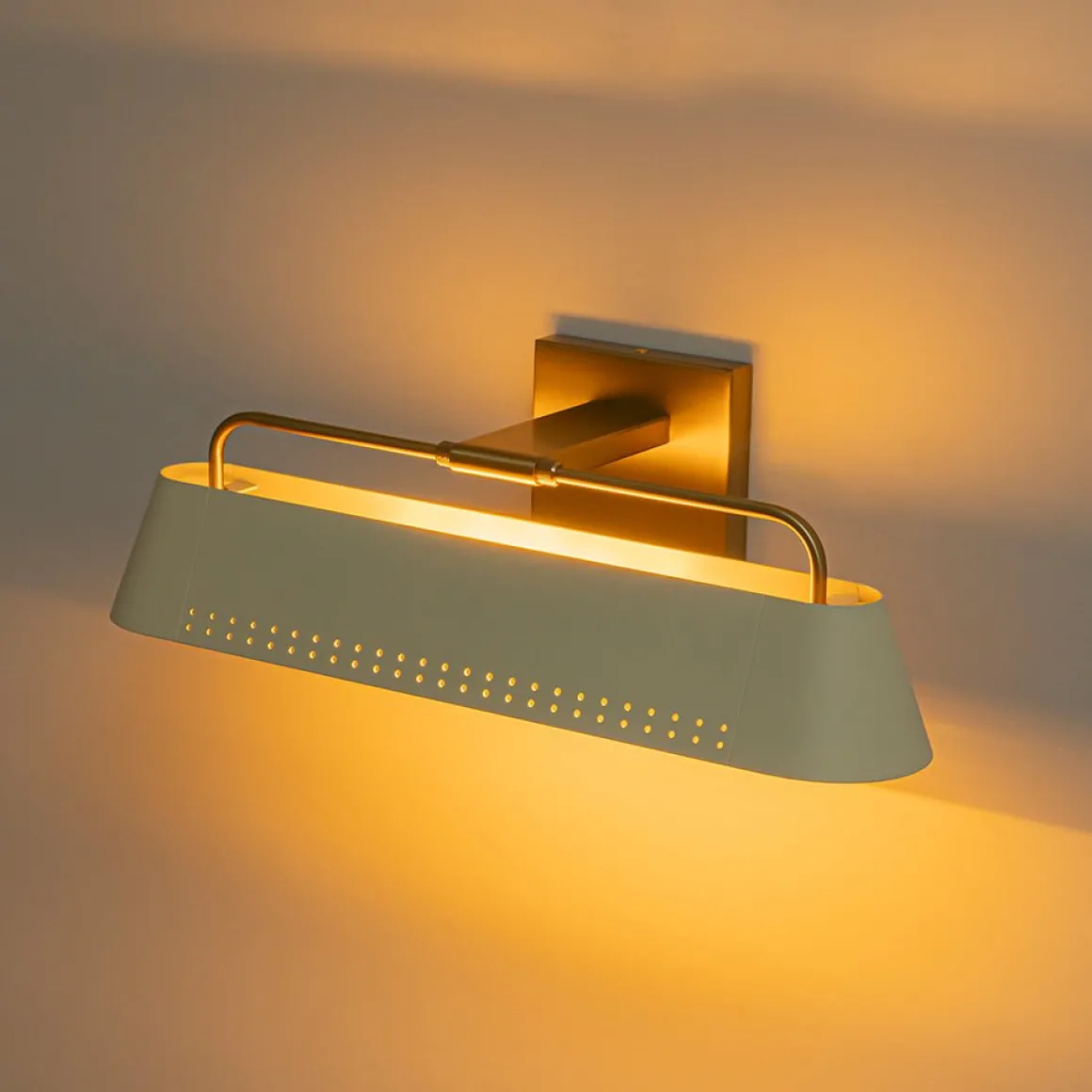 Brass Beige Iron Rectangle Shade Vanity Sconce Picture Light