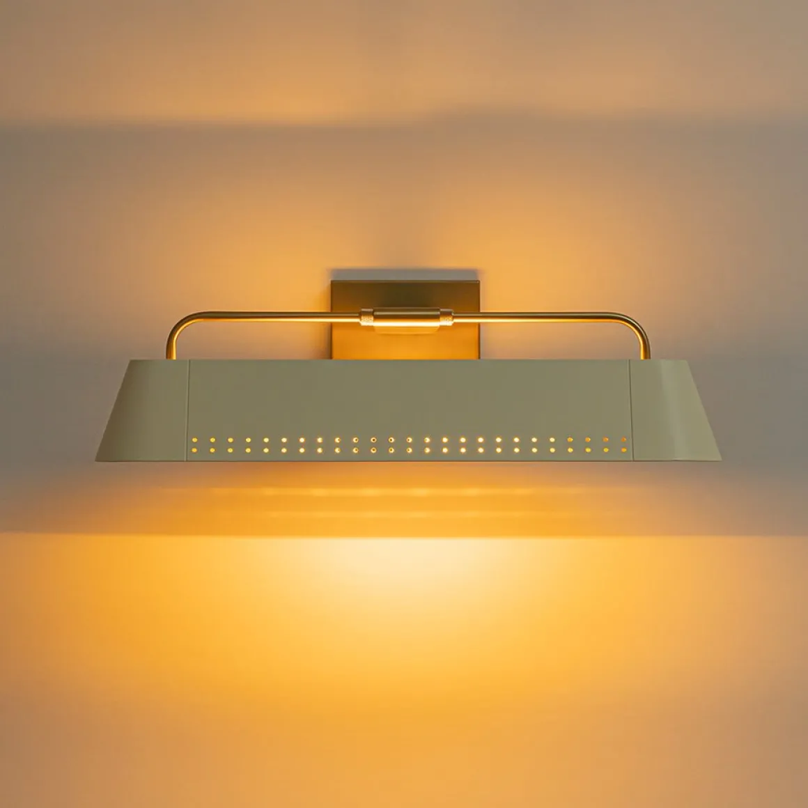 Brass Beige Iron Rectangle Shade Vanity Sconce Picture Light
