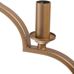 Brass Candle Style Drum Fabric Chandelier