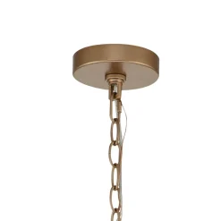 Brass Candle Style Drum Fabric Chandelier