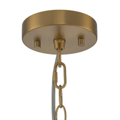 Brass Clear Glass Geometric Cube Lantern Pendant Light