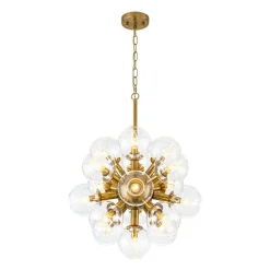 Brass Cluster Glass Globe Bubble Sphere Sputnik Chandelier
