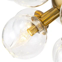 Brass Cluster Glass Globe Bubble Sphere Sputnik Chandelier